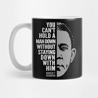 Booker T. Washington Inspirational Quote: Can't Hold a Man Down Mug